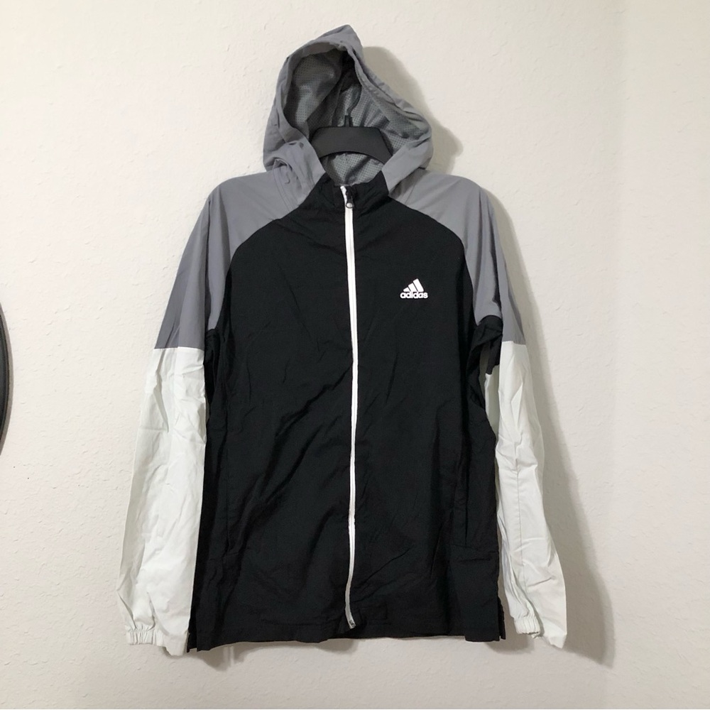 Adidas Men's Sport ID Jacket Running Gym Hoodie Woven Top Windbreaker Medium